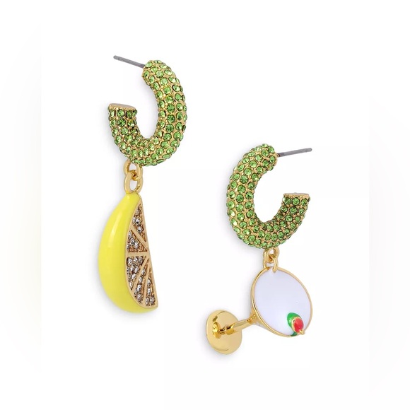 Kurt Geiger Jewelry - ❌SOLD❌NOT FOR SALE❌Kurt Geiger Lemon & Martini Mismatched Huggie Earrings